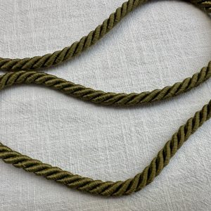 Twisted Piping Cord Rope Trim for Home Decor – Pillow Cushion Curtains & Upholstery Edging – 7mm Wide – Any Length - Khaki Green