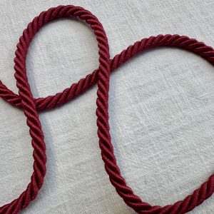 Twisted Piping Cord Rope Trim for Home Decor – Pillow Cushion Curtains & Upholstery Edging – 7mm Wide – Any Length - Light Maroon