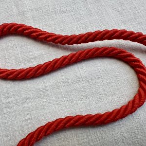 Twisted Piping Cord Rope Trim for Home Decor – Pillow Cushion Curtains & Upholstery Edging – 7mm Wide – Any Length - Red