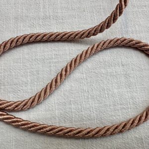Twisted Piping Cord Rope Trim for Home Decor – Pillow Cushion Curtains & Upholstery Edging – 7mm Wide – Any Length - Light Brown