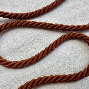 Twisted Piping Cord Rope Trim for Home Decor – Pillow Cushion Curtains & Upholstery Edging – 7mm Wide – Any Length - Rust