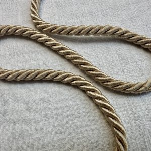 Twisted Piping Cord Rope Trim for Home Decor – Pillow Cushion Curtains & Upholstery Edging – 7mm Wide – Any Length - Sand
