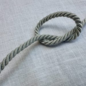 Twisted Piping Cord Rope Trim for Home Decor – Pillow Cushion Curtains & Upholstery Edging – 7mm Wide – Any Length - Silver Grey