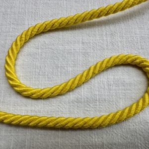 Twisted Piping Cord Rope Trim for Home Decor – Pillow Cushion Curtains & Upholstery Edging – 7mm Wide – Any Length - Yellow