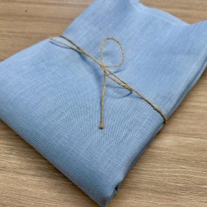 Pure Plain Soft Linen Fabric Material - 100% Linen for Home Decor Curtains Clothes - 140cm wide - Baby Blue
