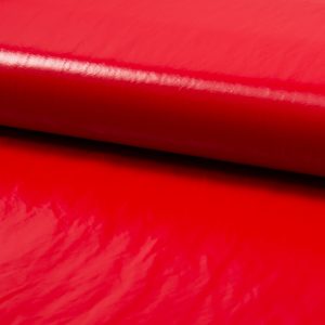 Red Imitation Leather Viscose Fabric PU Leatherette Soft Faux Material Clothes Upholstery Decor - 146cm or 57" Wide